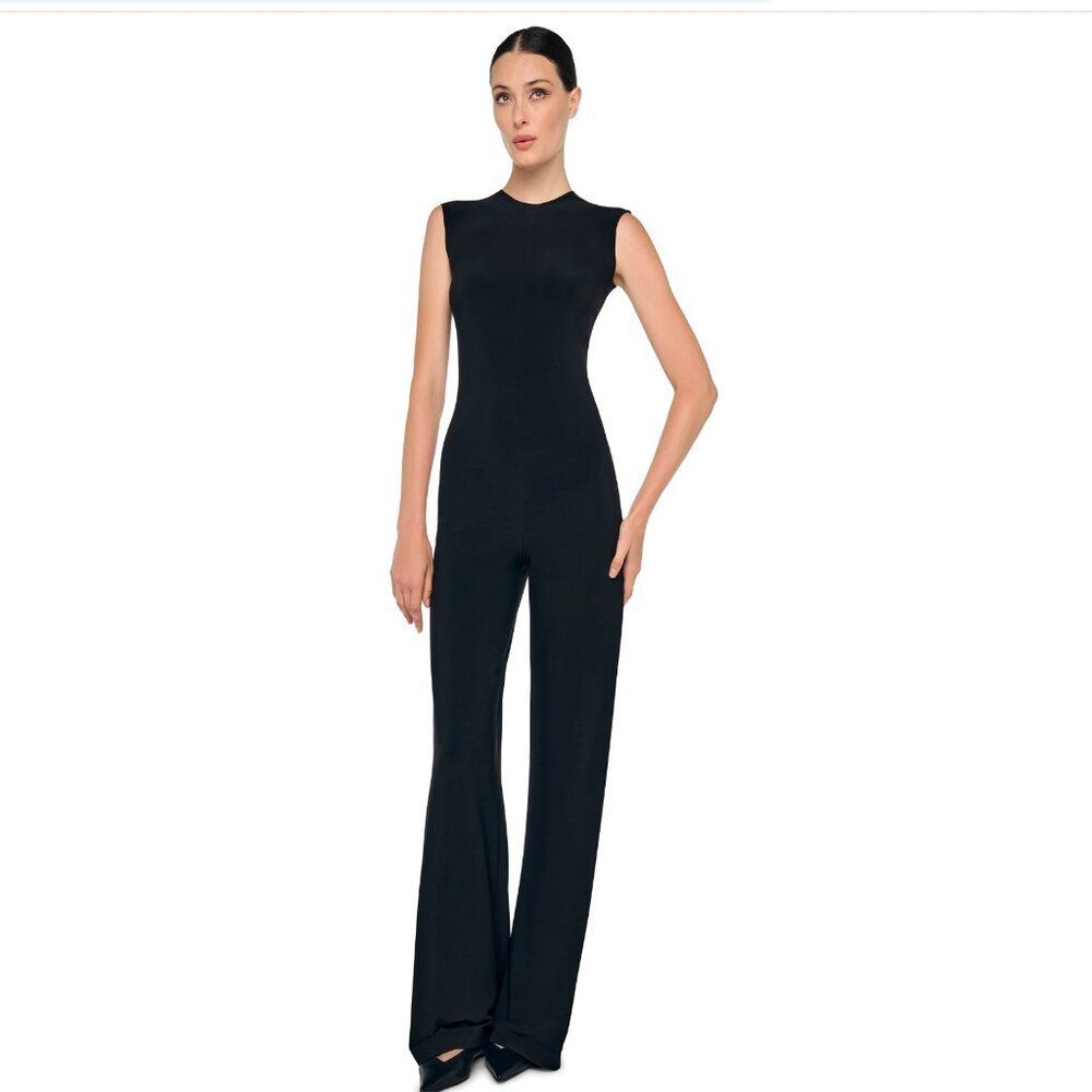 NWT Norma Kamali Black Sleeveless Jumpsuit XS Jersey Quiet Luxury Minimalist